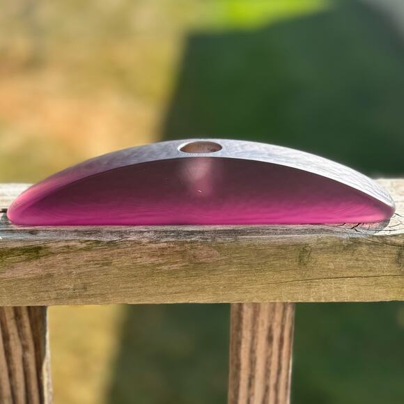 Pair of Sasaki Crystal Glass Candlestick Holders in Anasazi Plum‎ - Arched - Picture 3 of 13